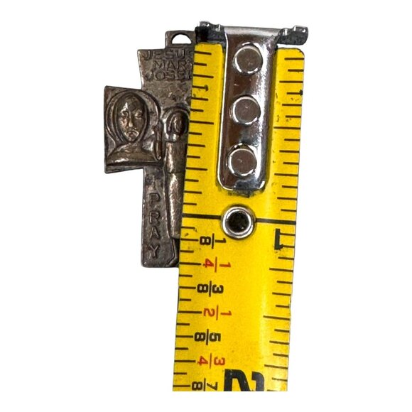 Catholic Saint Christopher Protect Us Bronze Devotional Cross Pendant Religious - Picture 6 of 7